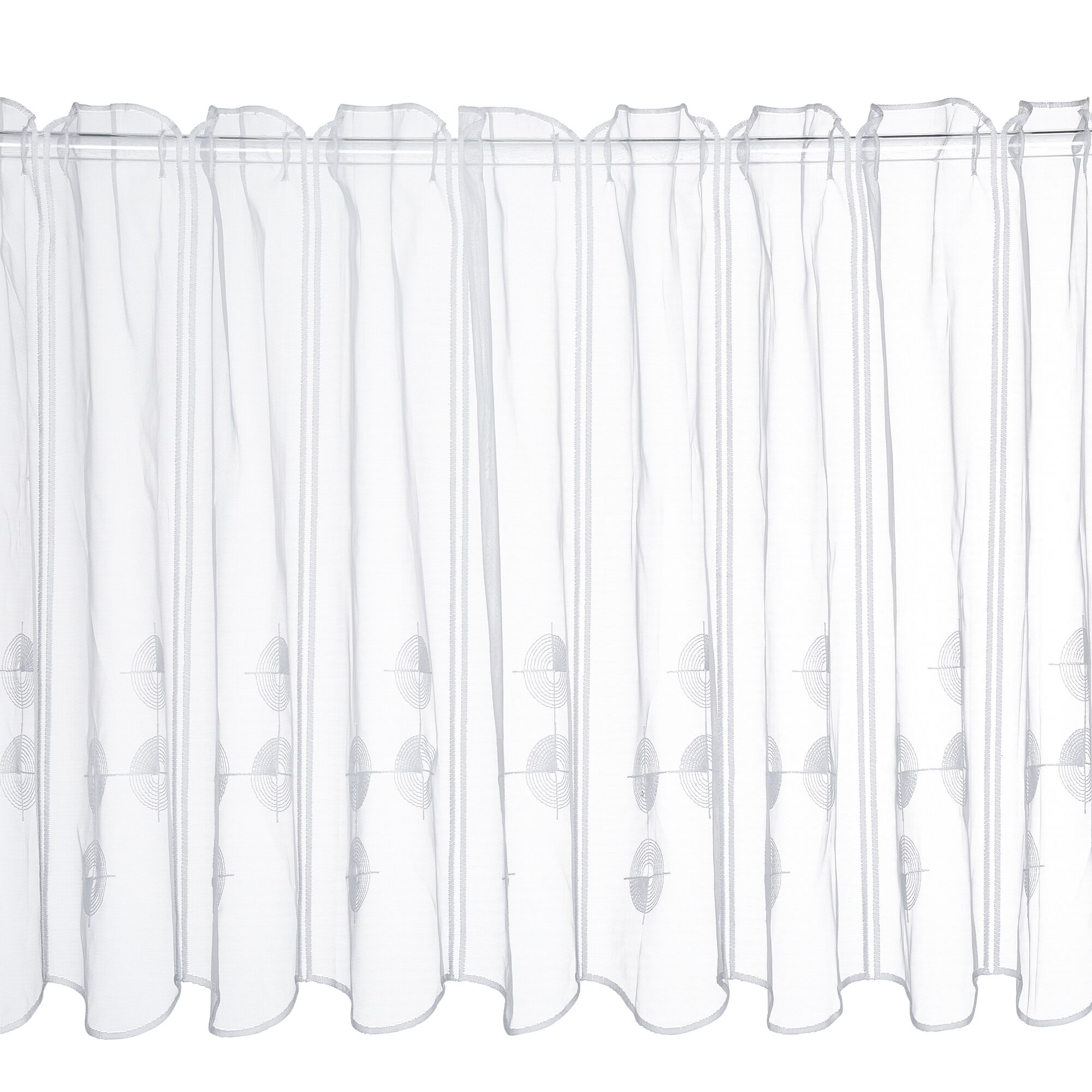 Weißer Stores mit Kreismuster