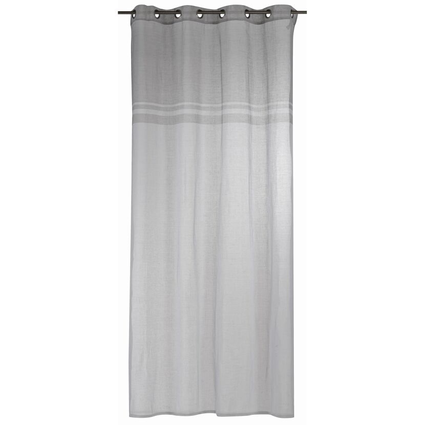 Ösenschal 'Malmö' Leinenoptik grau-weiß 140 x 255 cm