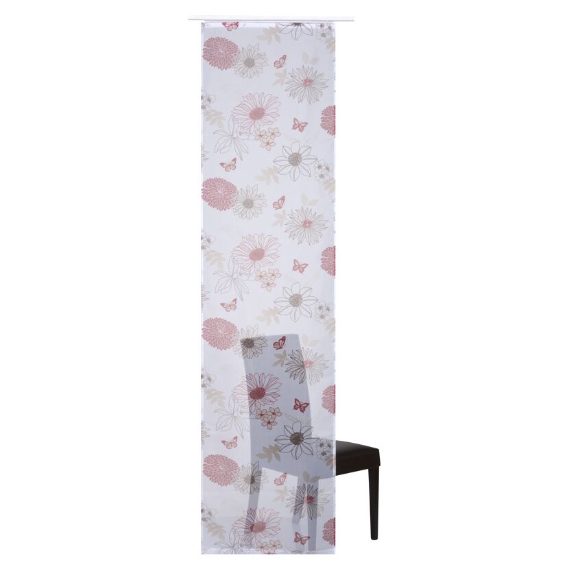 Schiebevorhang Flower Mix rot-braun
