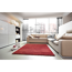 Wohnzimmer mit beiger Couch und rotem Teppich