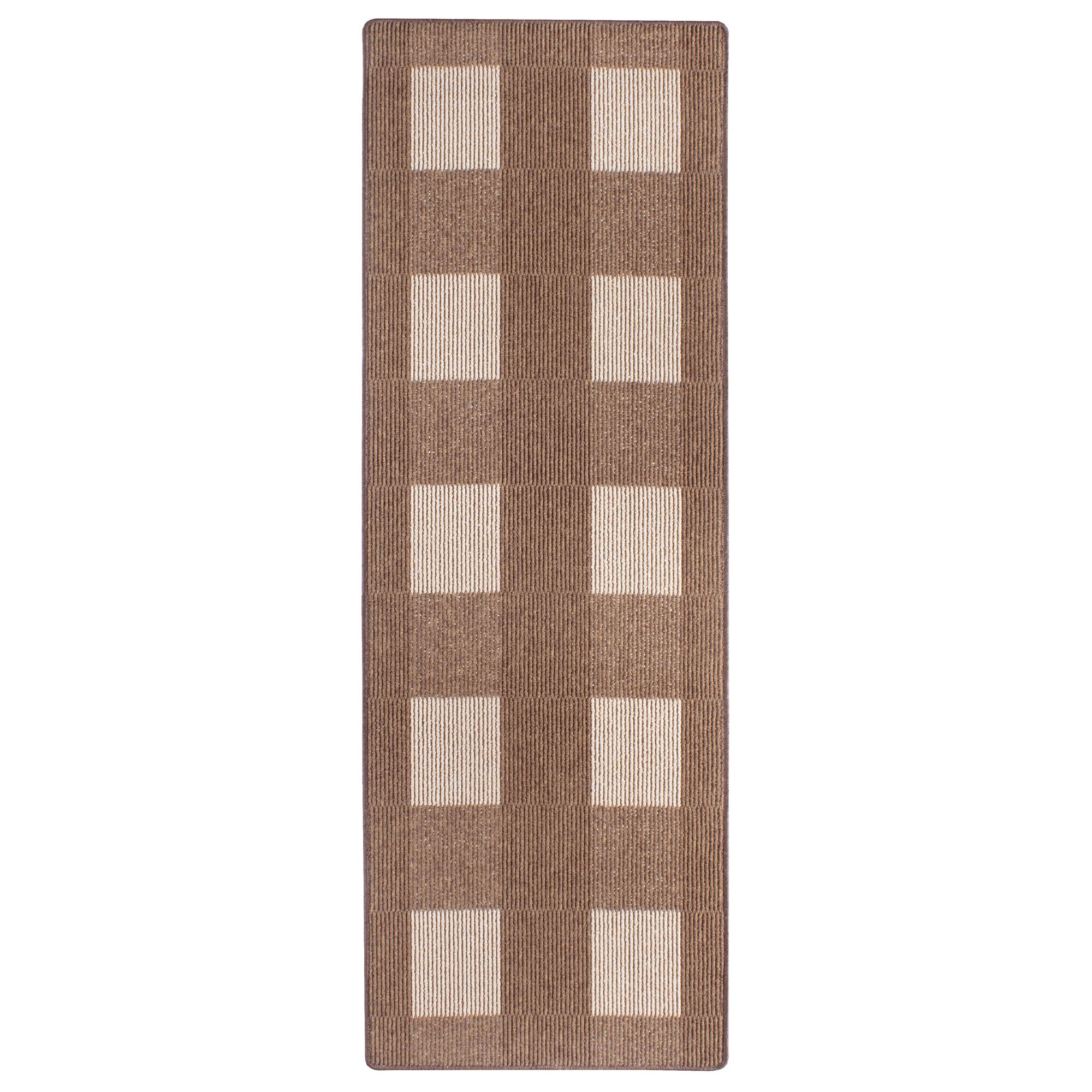 Beiger Läufer mit quadratischem Muster