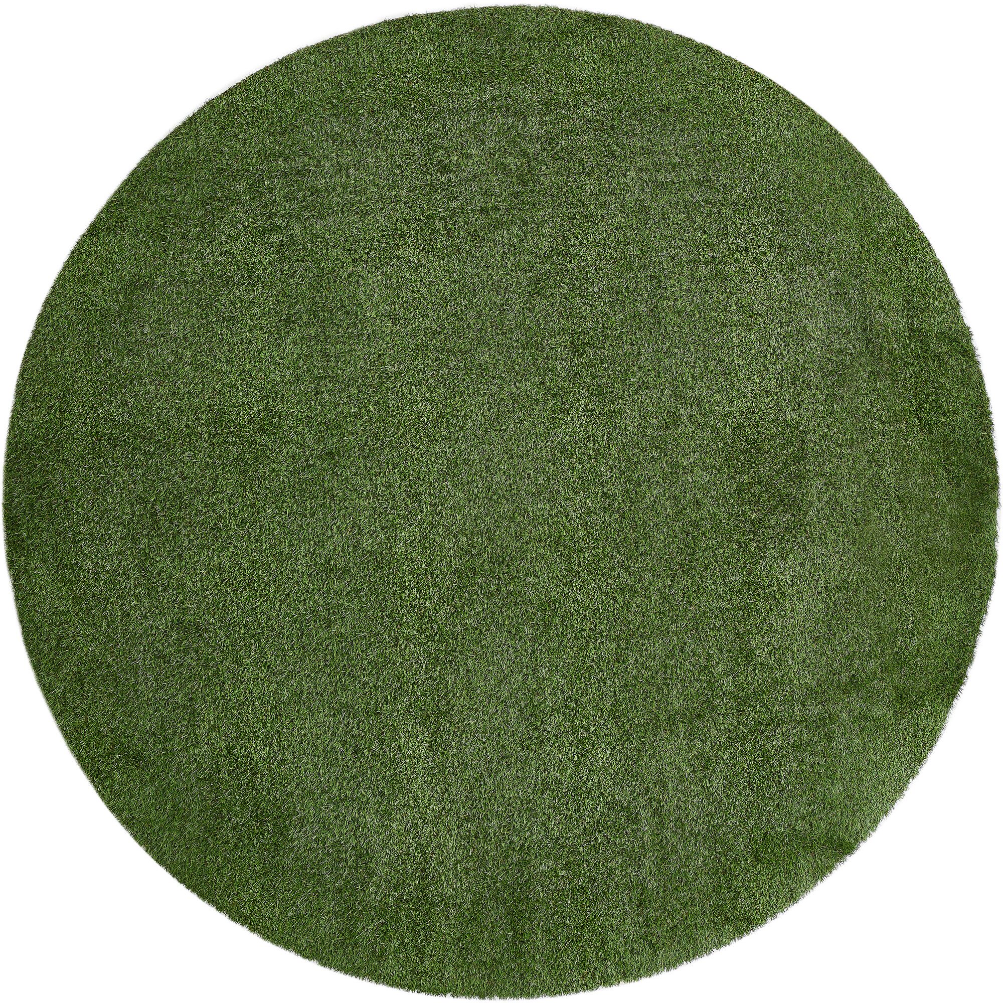 Runder grüner Kunstrasen