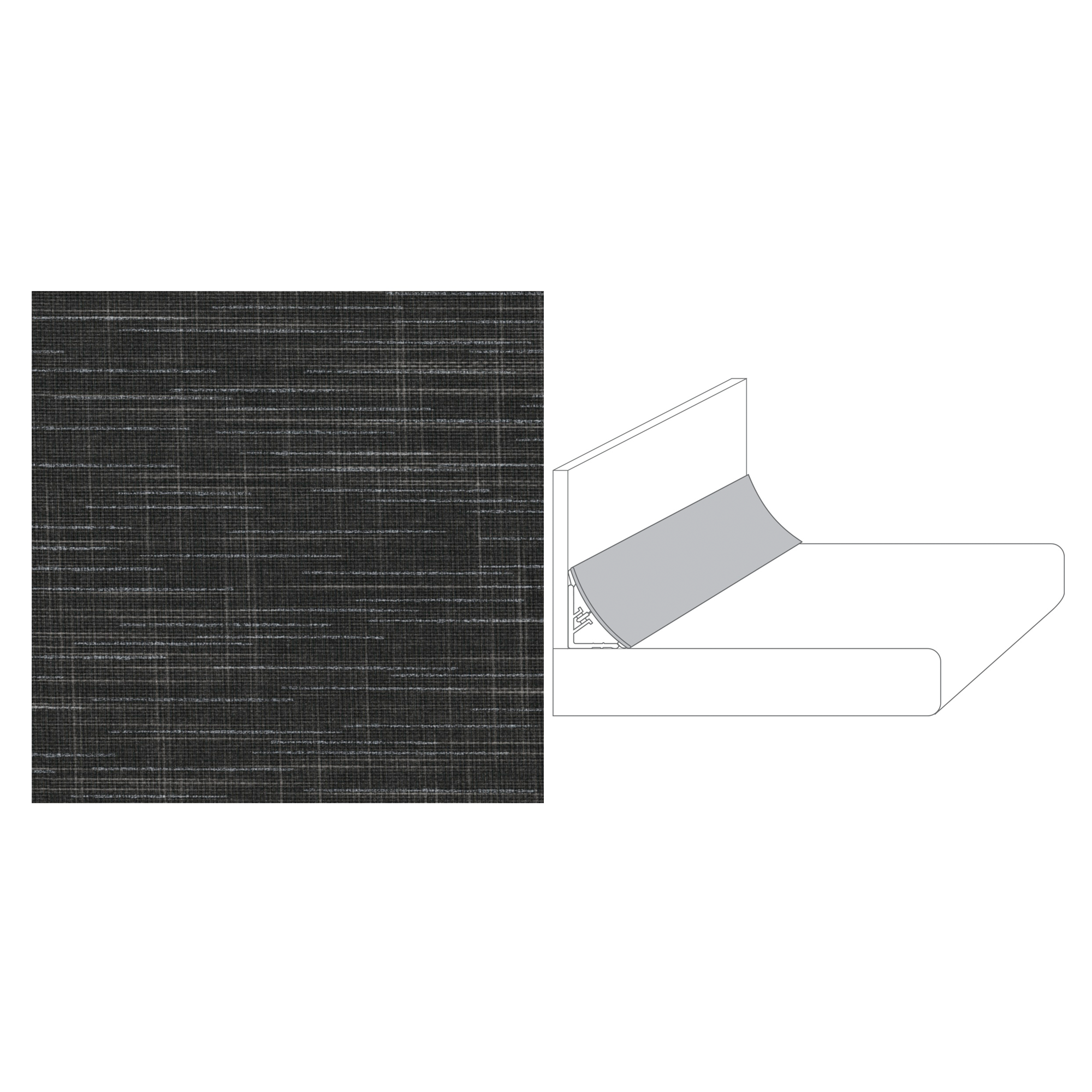 Wandanschlussprofil "Plus" Brown Line grau-weiß 59 x 2 x 3 cm + product picture