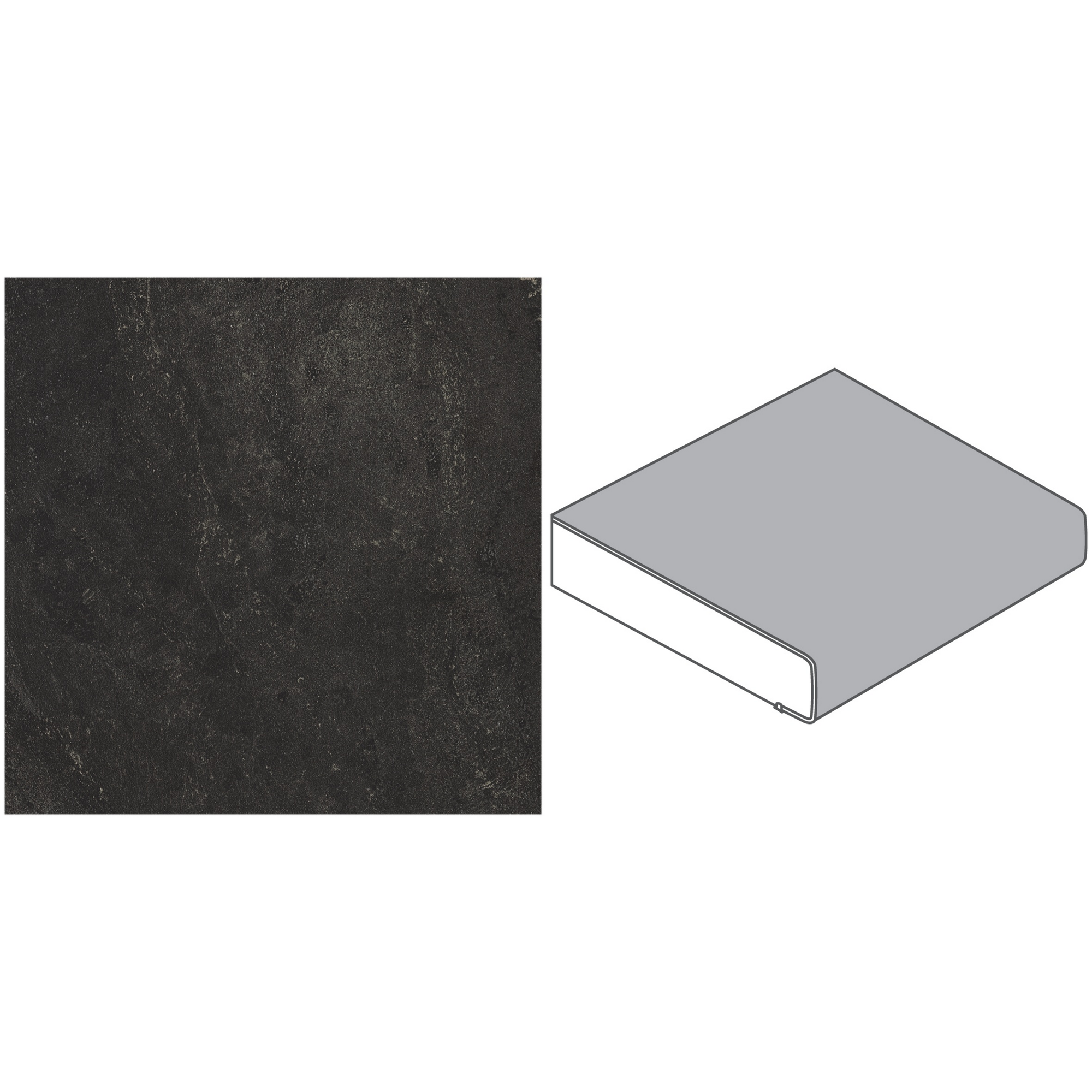 Küchenarbeitsplatte 'BZ173 SI' 4100 x 600 x 39 mm bronzit schwarz + product picture