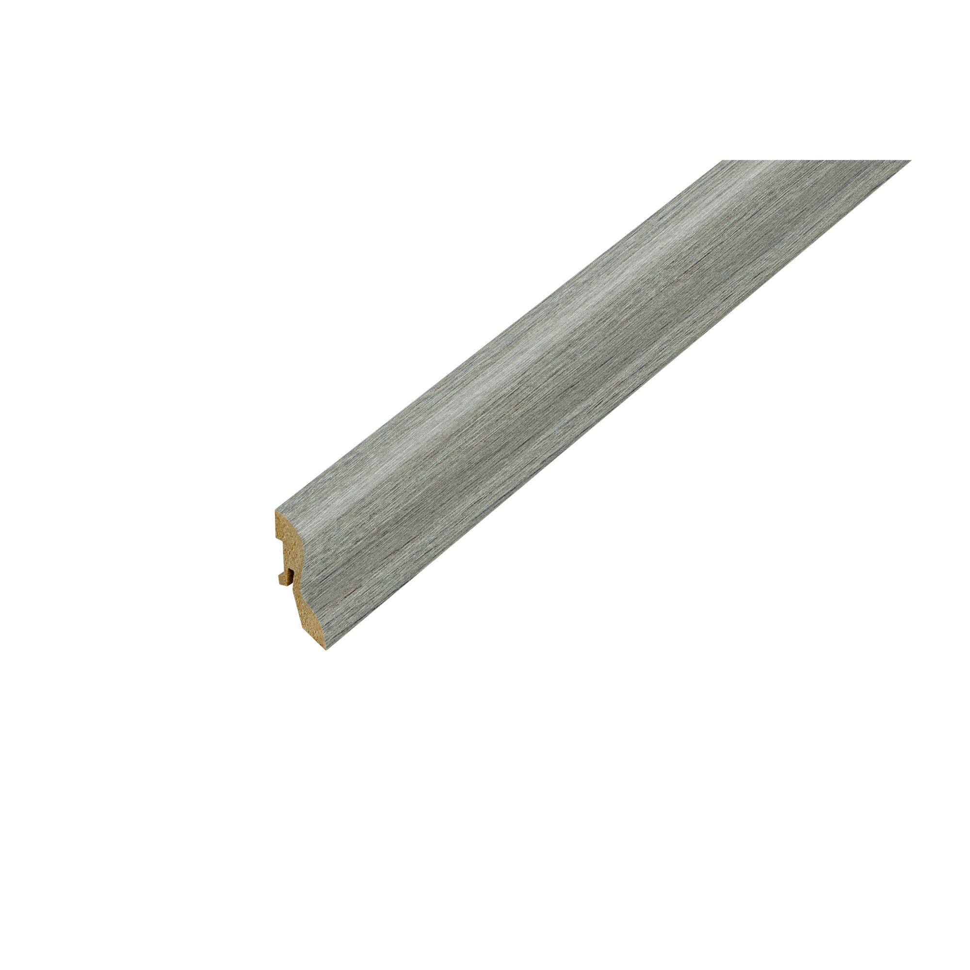 Dunkelgraue geschwungene Sockelleiste