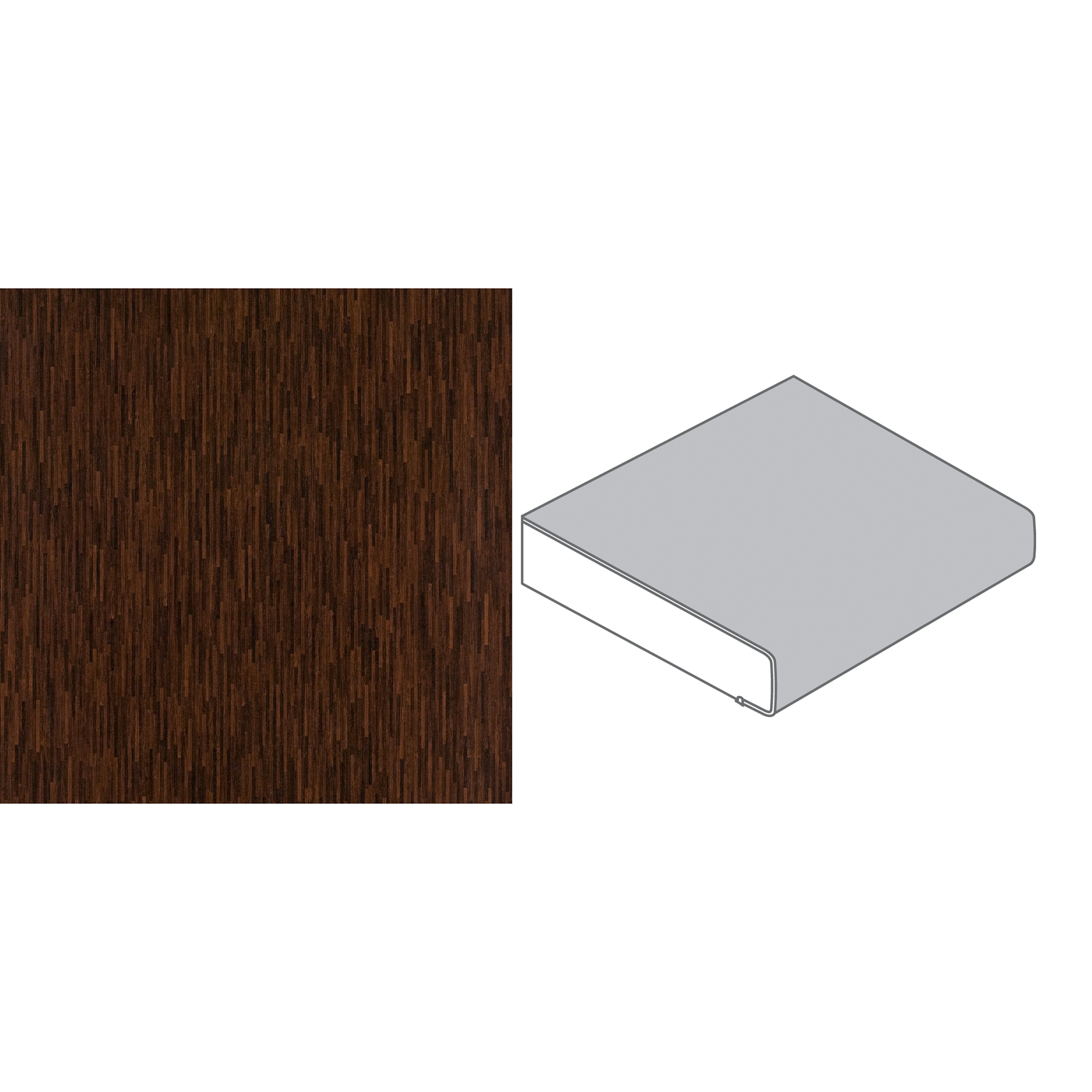 GetaElements Küchenarbeitsplatte 2960 x 600 x 39 mm Bambusstab dunkel