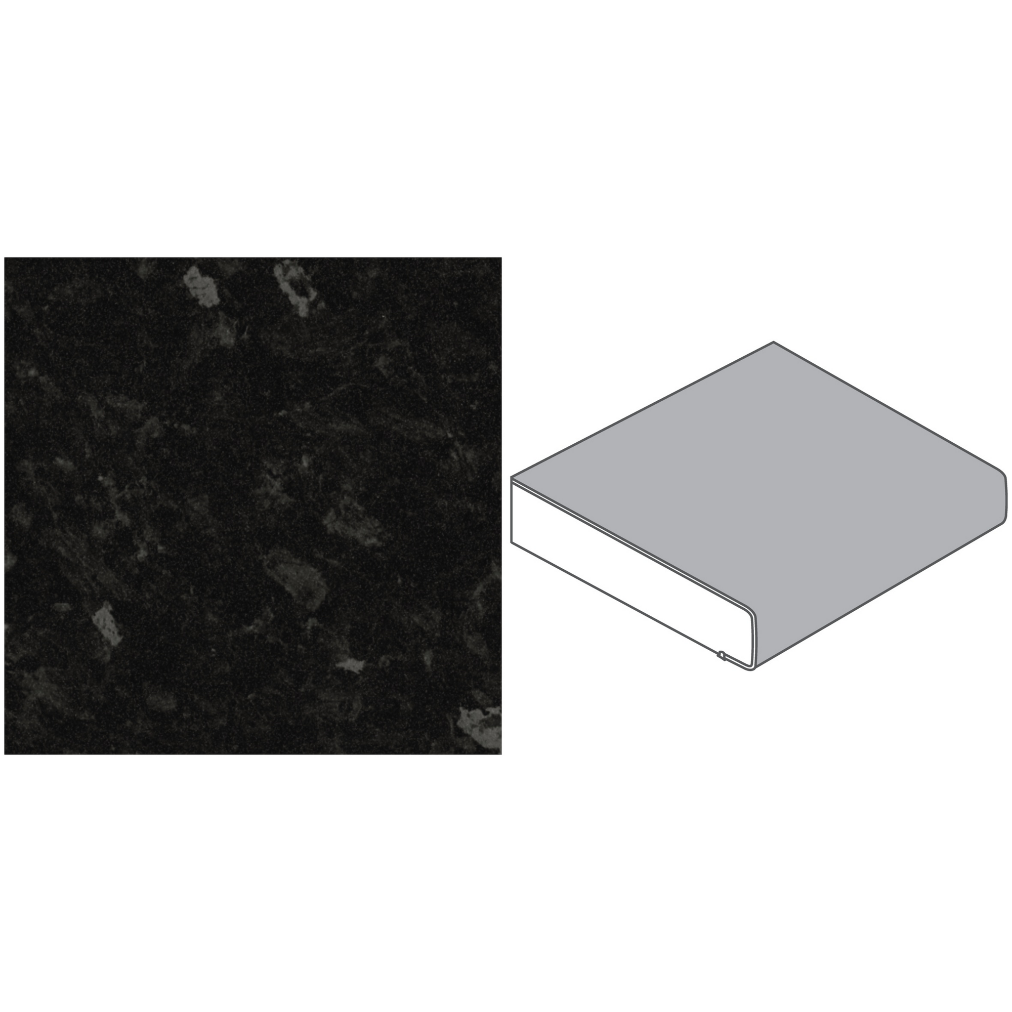 Küchenarbeitsplatte Spanplatte Basalt poliert 305 x 60 x 3,9 cm + product picture