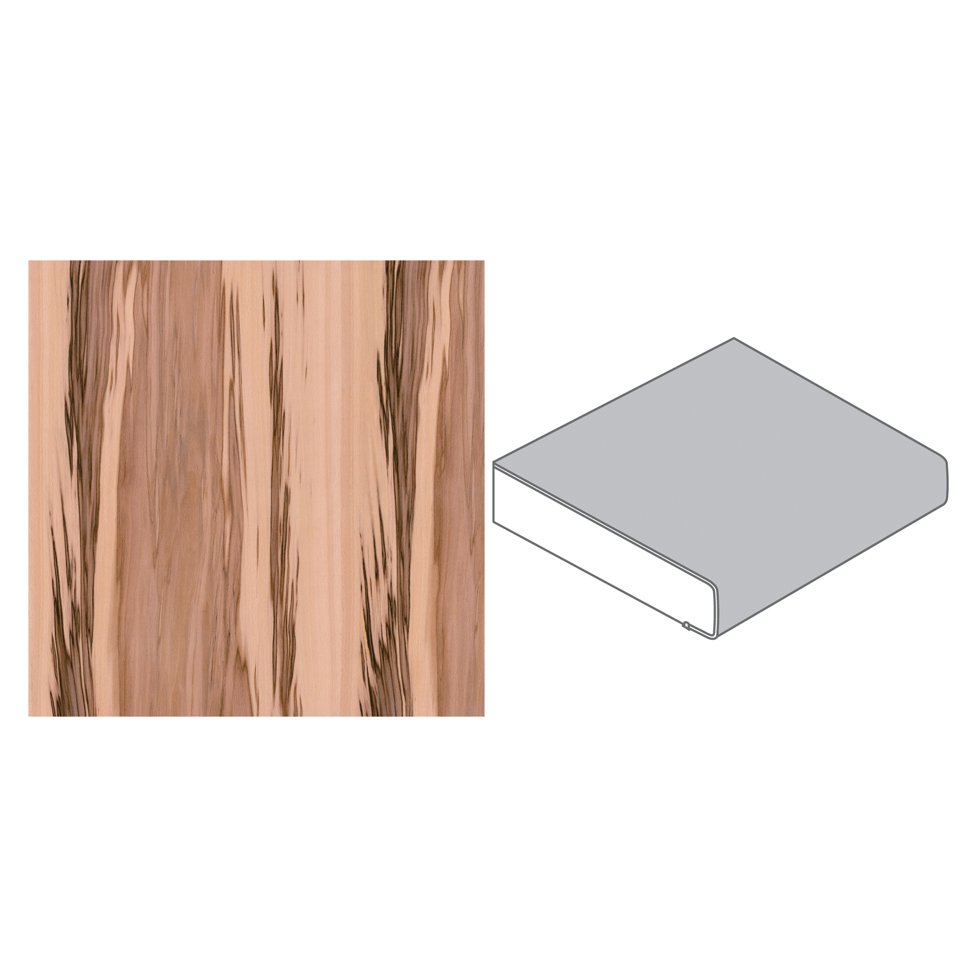 GetaElements Küchenarbeitsplatte 4100 x 600 x 39 mm Rotkernbuche hell ǀ