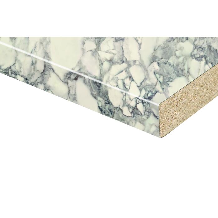 Arbeitsplatte 'K4890 Arabescato' schwarz/weiß 4100 x 600 x 38 mm