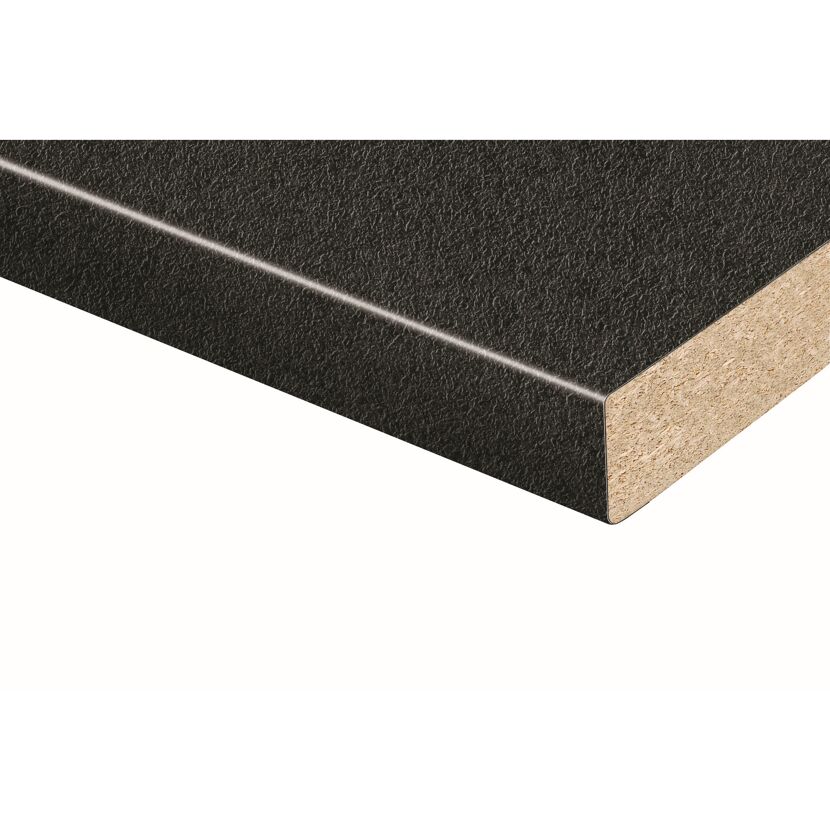 Schwarze Arbeitsplatte mit matter Oberfläche