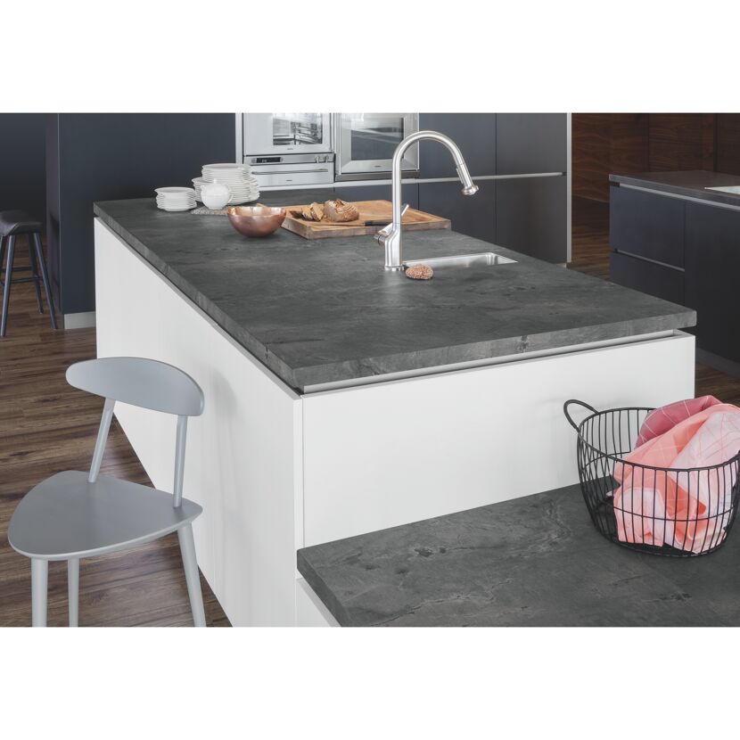 Arbeitsplatte 'Atlantic Stone Steel K4896' grau 900 x 4100 x 38 mm