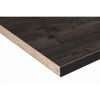 Ecke einer dunklen Holzplatte