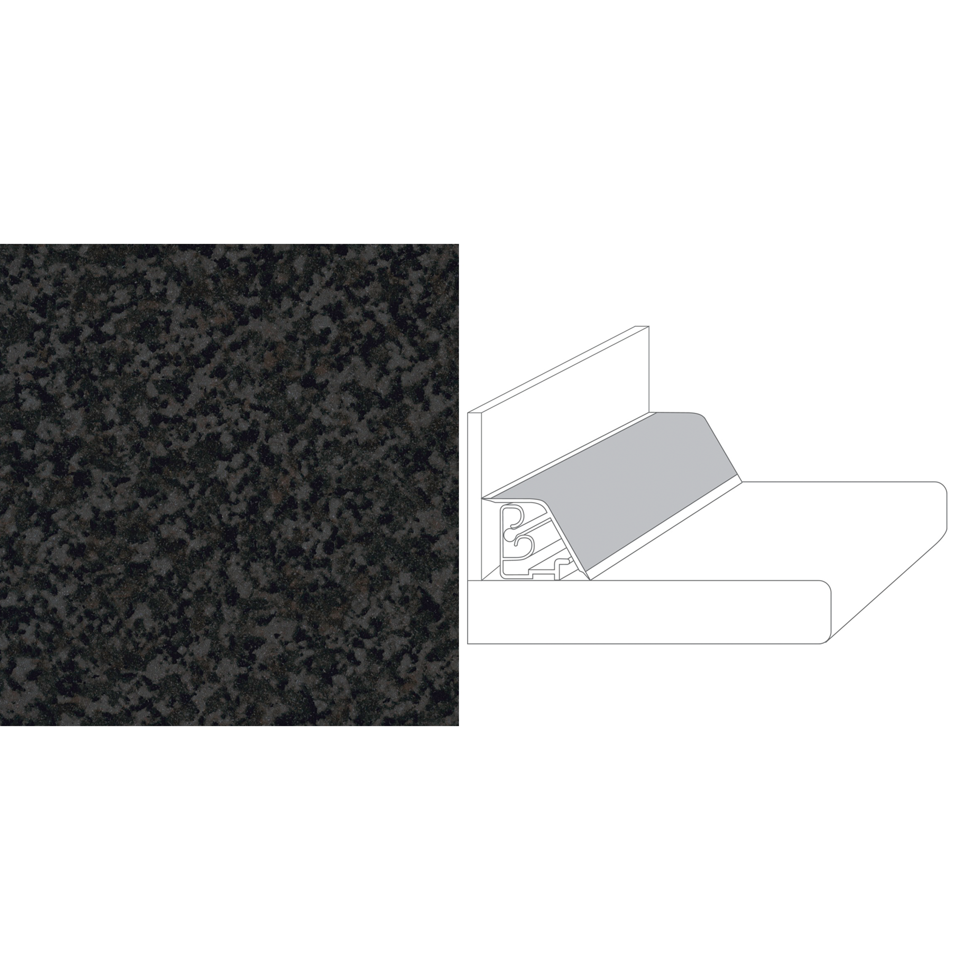 Wandanschlussprofil Granit-Optik anthrazit 2,7 x 3,5 x 59 cm + product picture