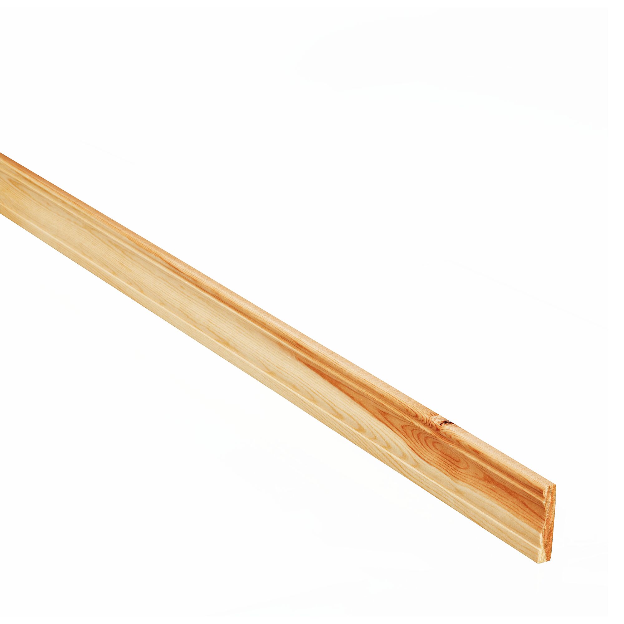 Holzfarbene Sockelleiste aus Kiefernholz