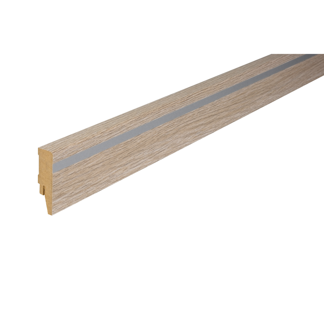 Bild von Sockelleiste 'Design' gerade Eiche Maritim 2500 x 58 x 16 mm, mit Applikation