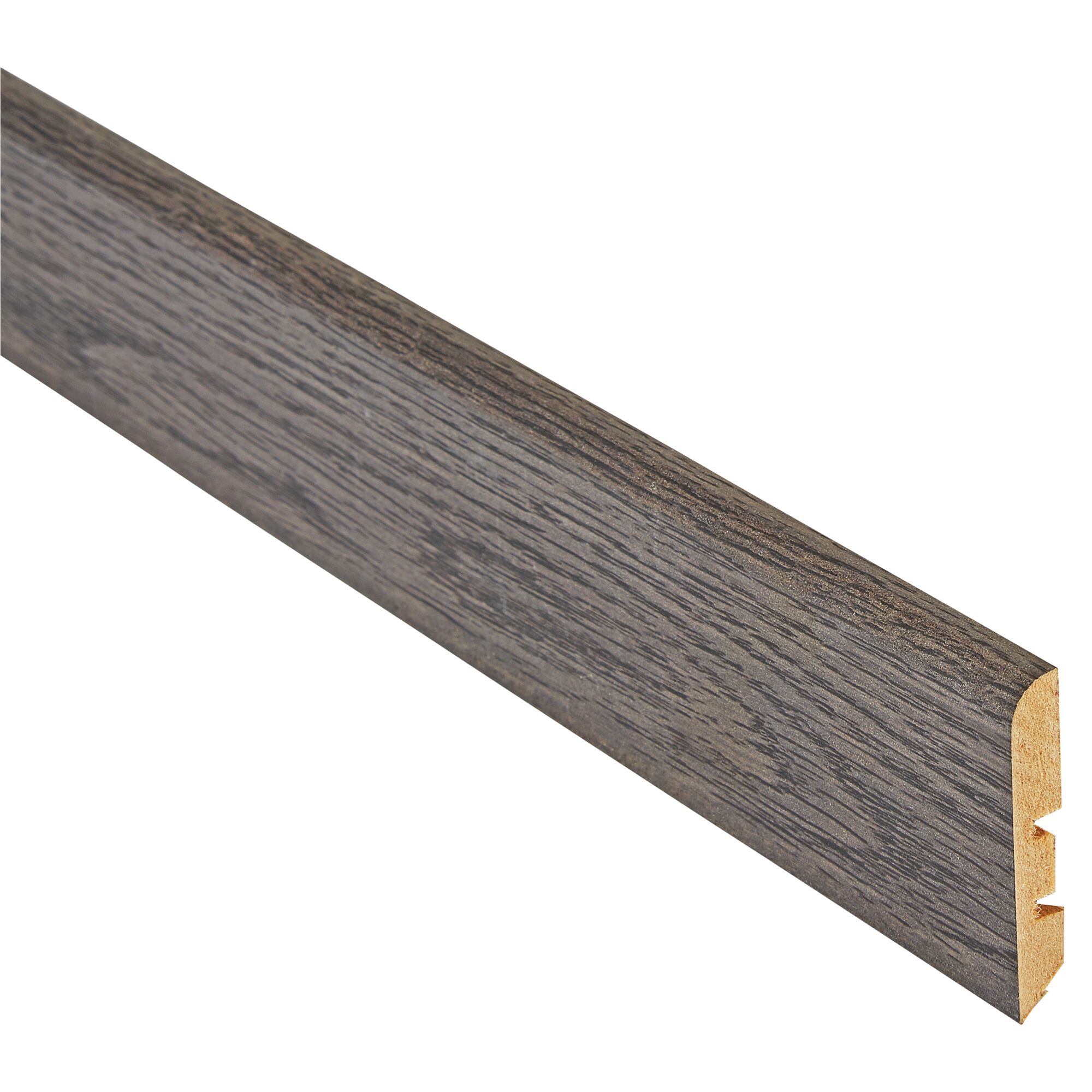 Dunkelgraue Sockelleiste aus MDF