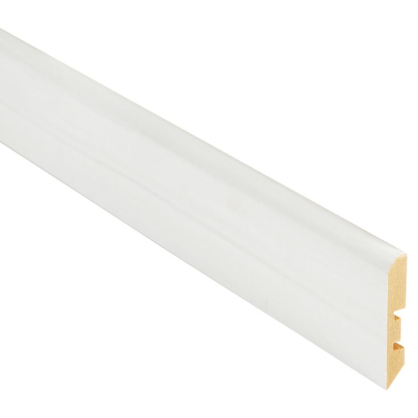 Weiße Sockelleiste aus MDF
