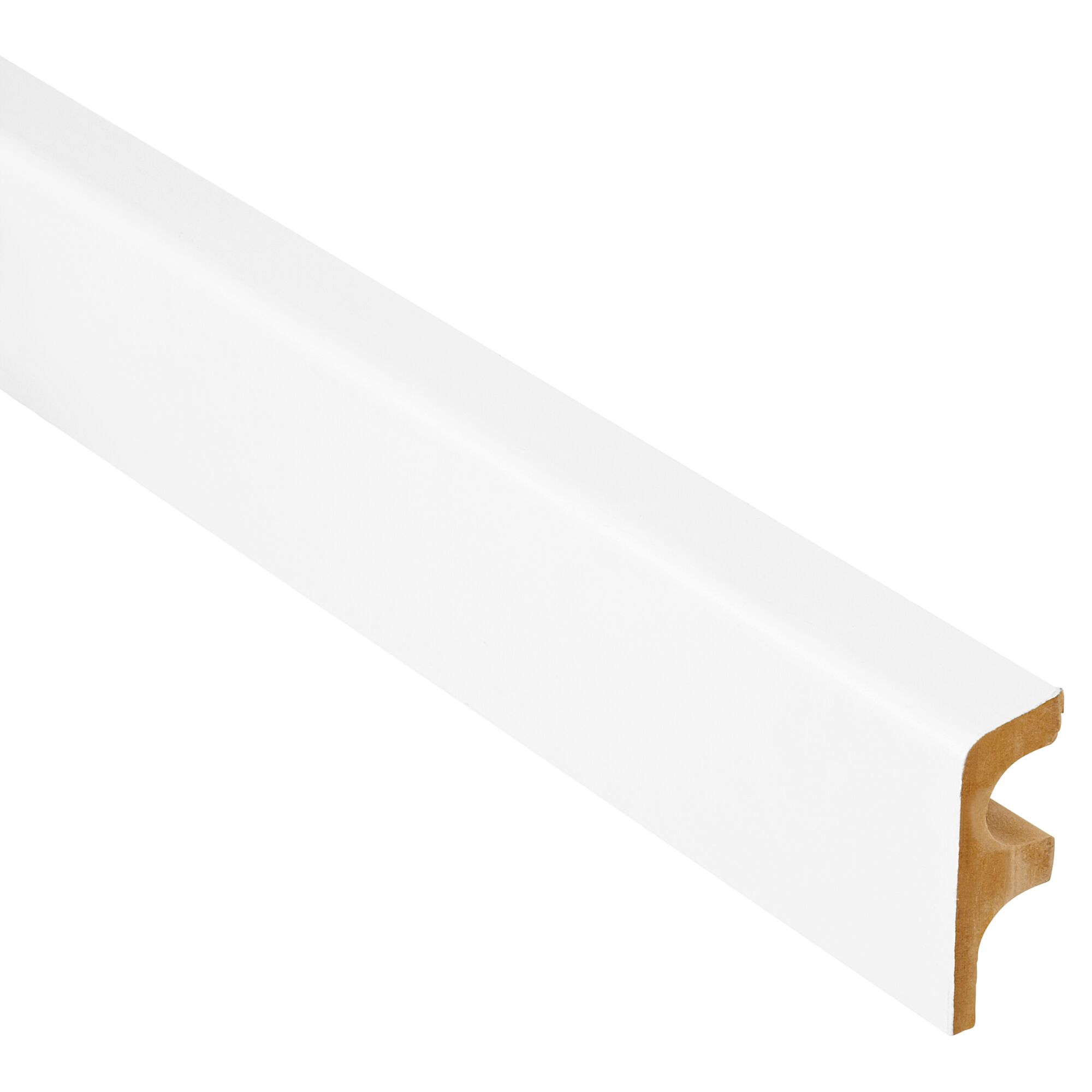 Weiße Rohrsockelleiste