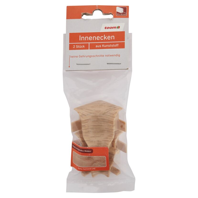 Zwei Innenecken aus Kunststoff in einer Verpackung