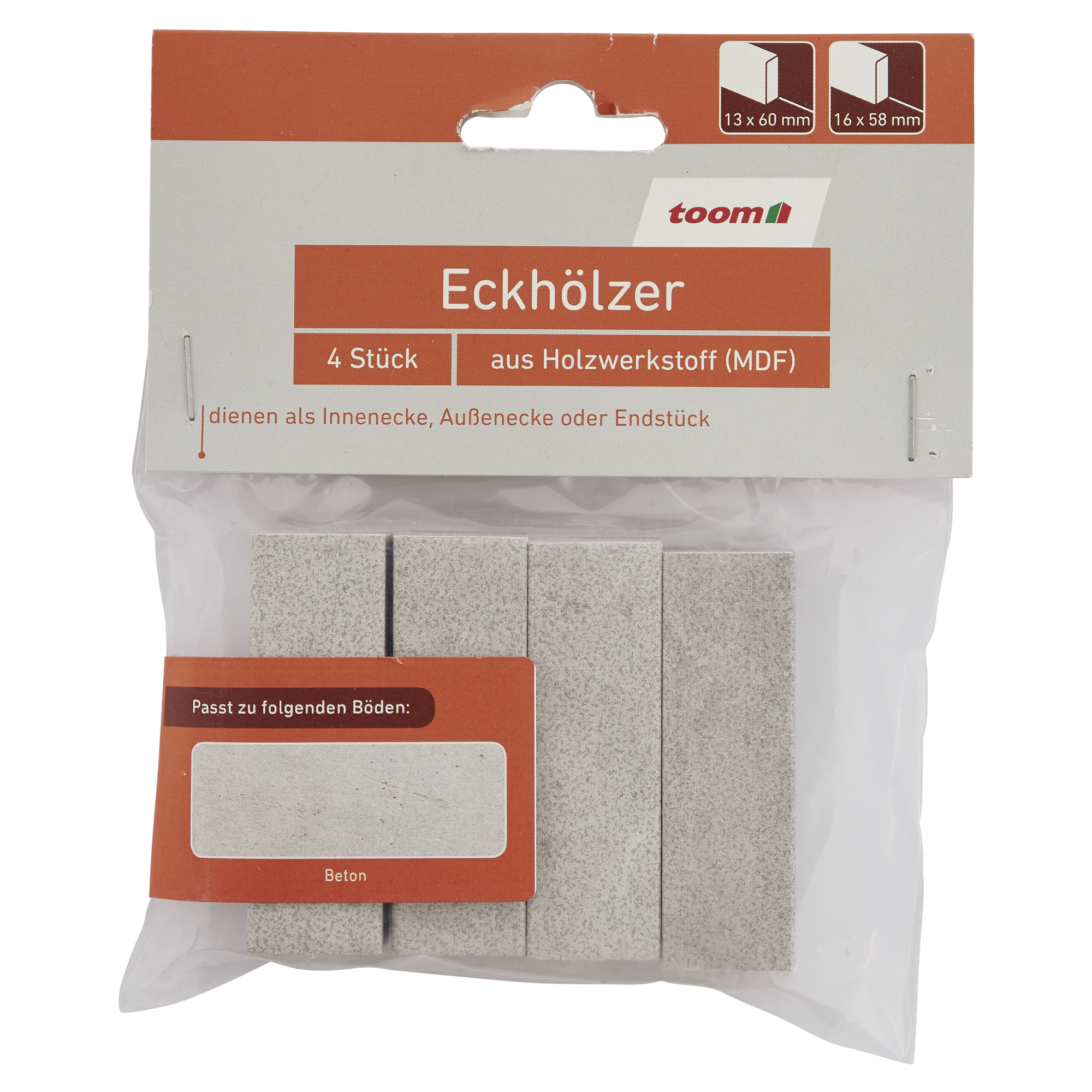 Eckholz beton 19 x 60 mm, 4 Stück + product picture