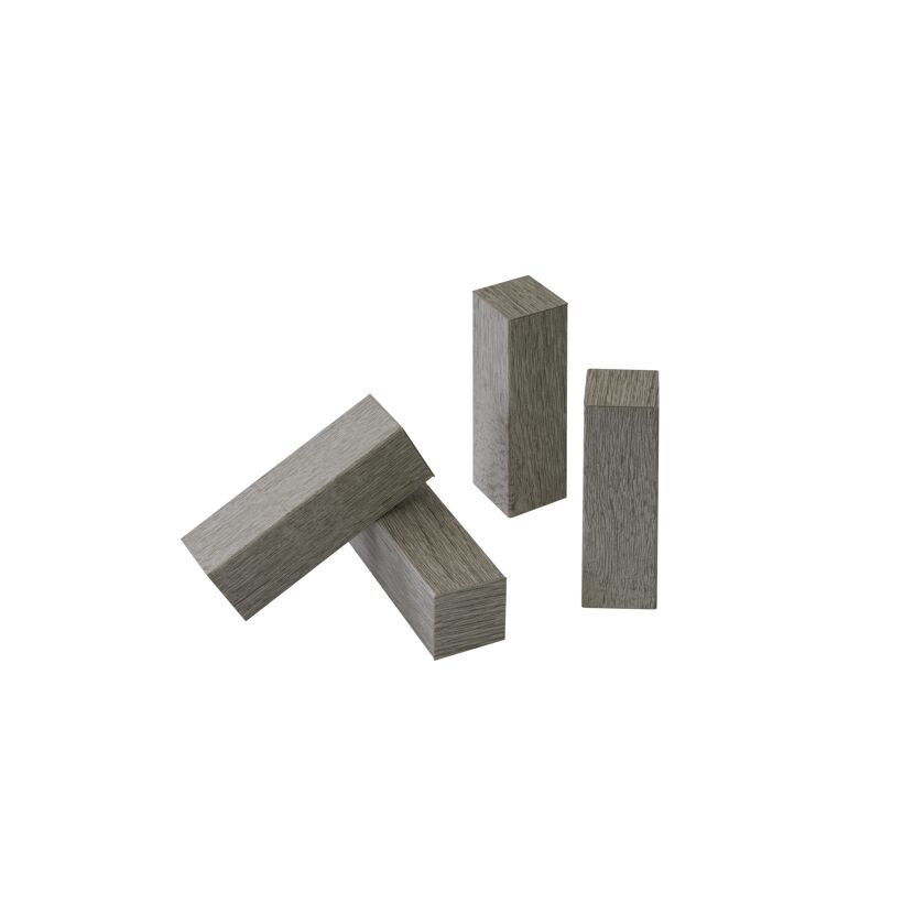 Eckholz 'Veroni' grau 19 x 19 x 60 mm, 4 Stück