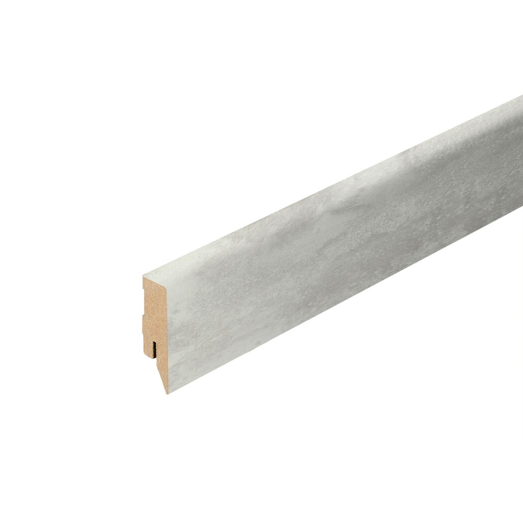Laminatsockelleiste Granit weiß 2400 x 58 x 16 mm