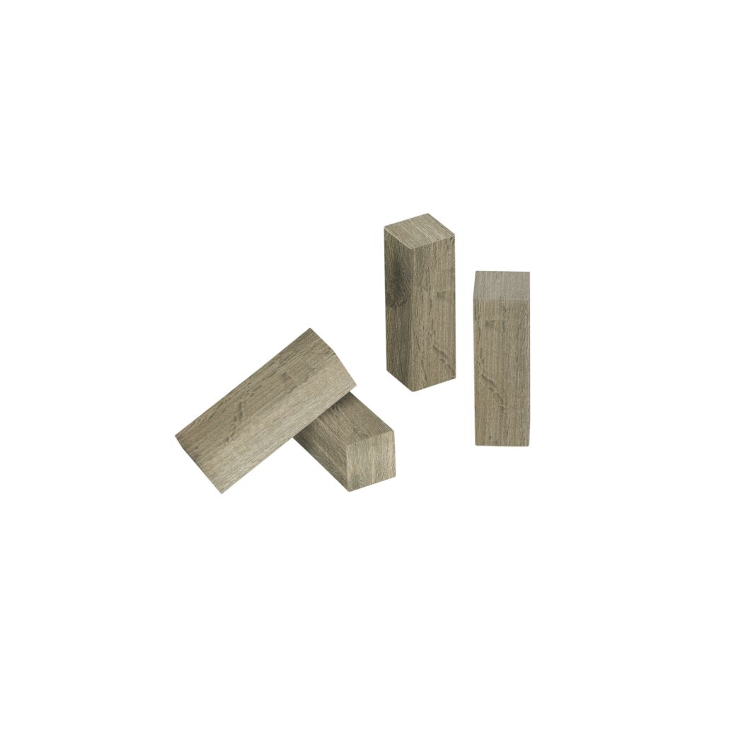 Eckholz Risseiche foliert 60 x 19 x 19 mm, 4 Stück