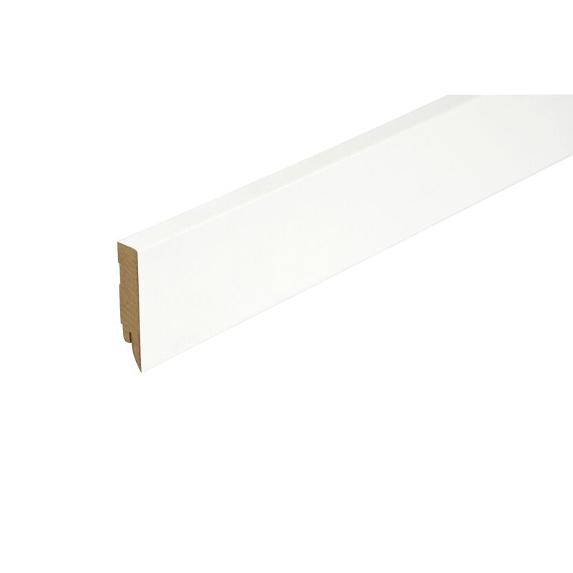 Sockelleiste 'Topline' gerade weiß glänzend 2500 x 78 x 16 mm
