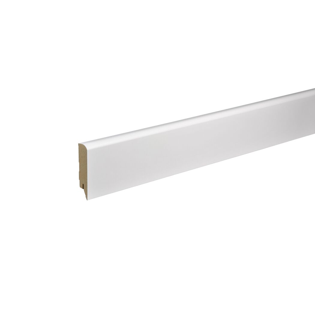 Sockelleiste 'Modern' gerade Grundierfolie weiß 2500 x 78 x 16 mm