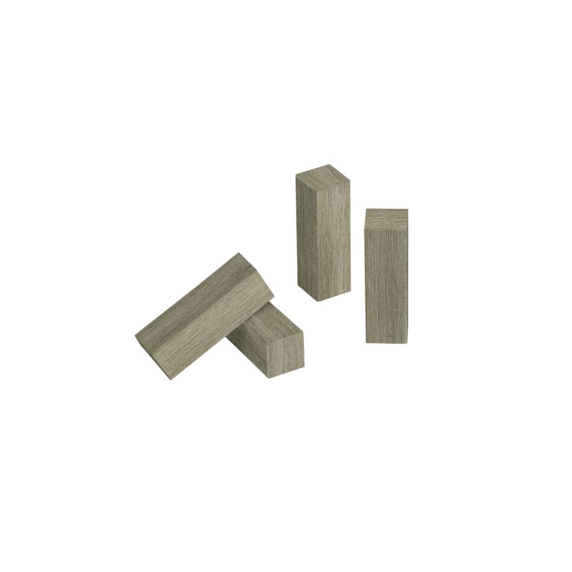Eckholz Eiche perlgrau 19 x 60 mm, 4 Stück