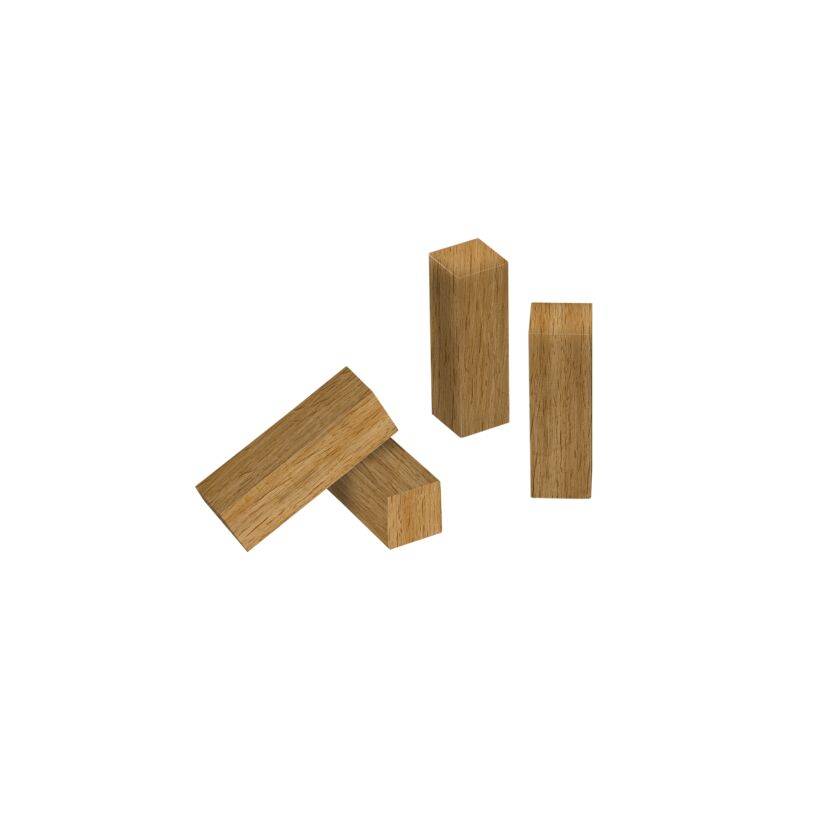 Eckhölzer 'Golden Oak' Eiche goldfarben 19 x 19 x 60 mm 4 Stück