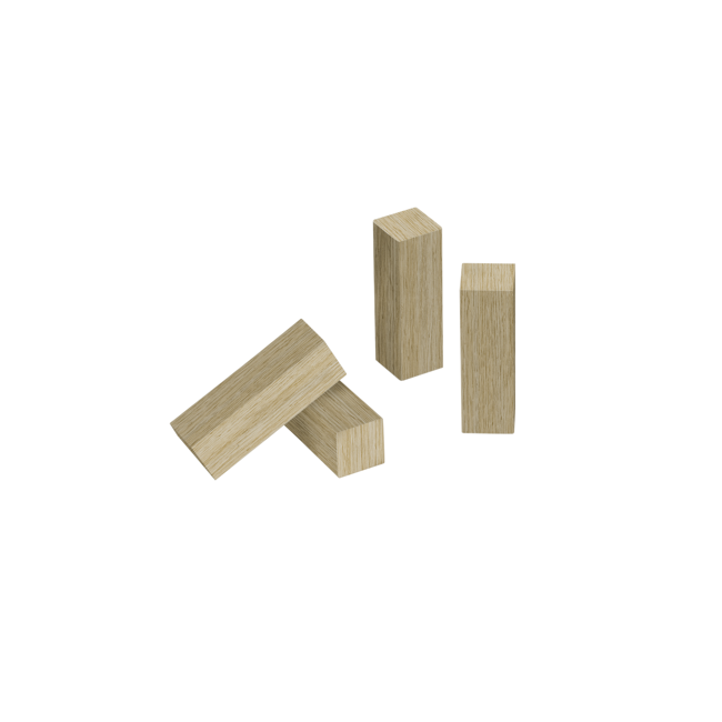 Bild von Eckhölzer 'Hatting Oak' Eiche naturfarben 19 x 19 x 60 mm 4 Stück
