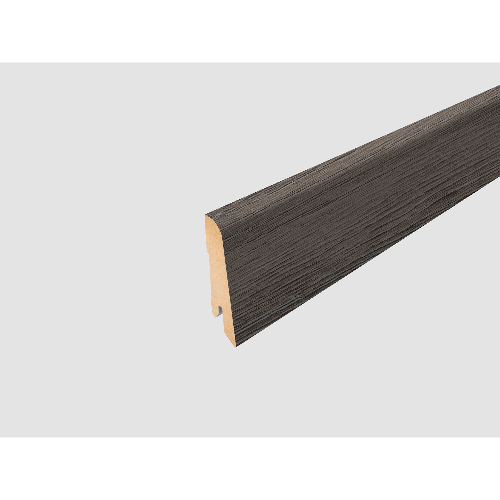 Graue Sockelleiste aus Holz