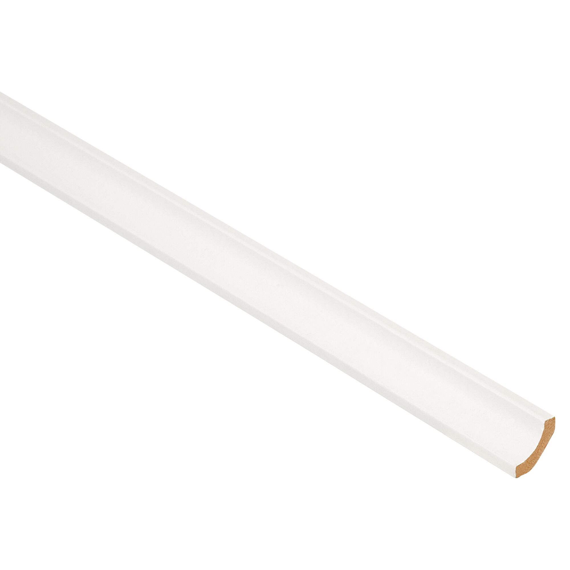 Weiße Viertelstab-Hohlkehlleiste