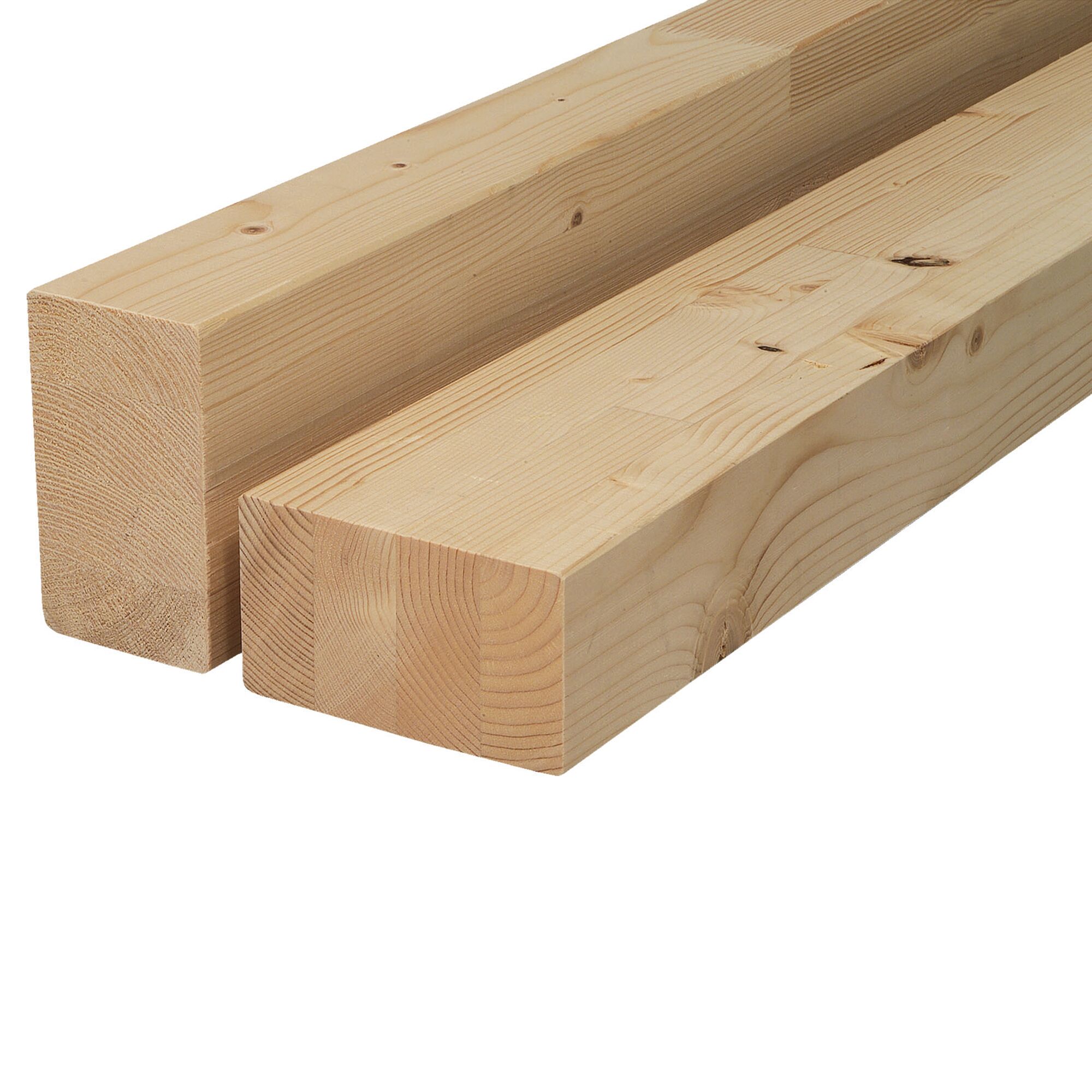 Zwei Leimholzstollen aus Fichte