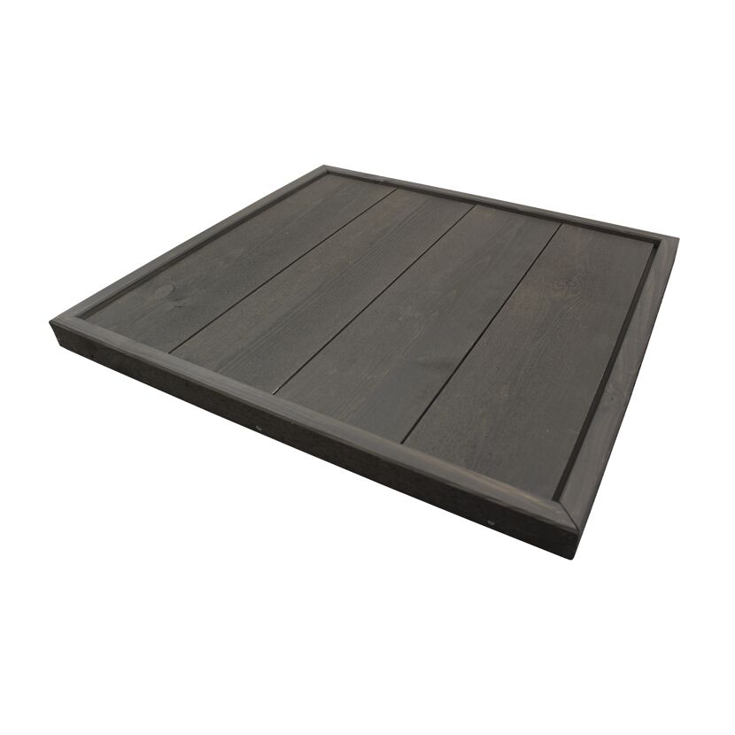 Graue quadratische Tischplatte aus Holz