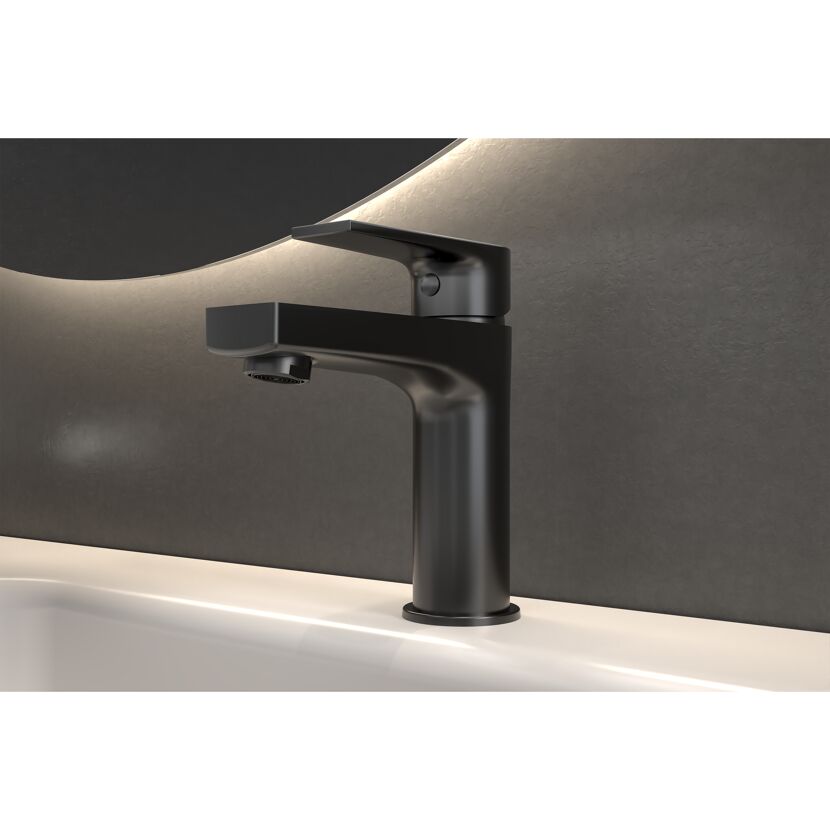 Waschtischarmatur 'Hanoi' schwarz matt 15,6 cm