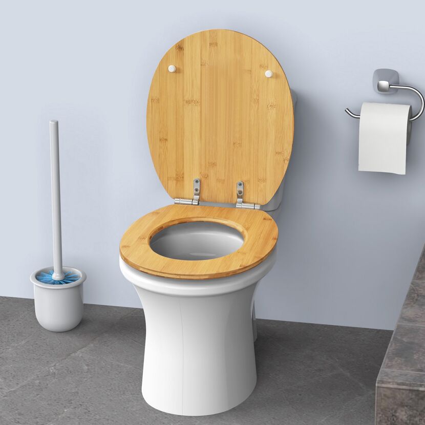 WC-Sitz 'Honolulu' mit Absenkautomatik Bambus graviert
