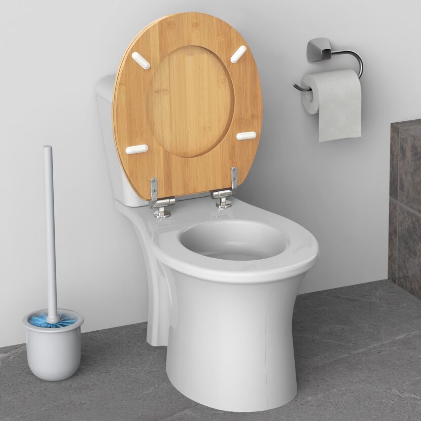 WC-Sitz 'Honolulu' mit Absenkautomatik Bambus graviert