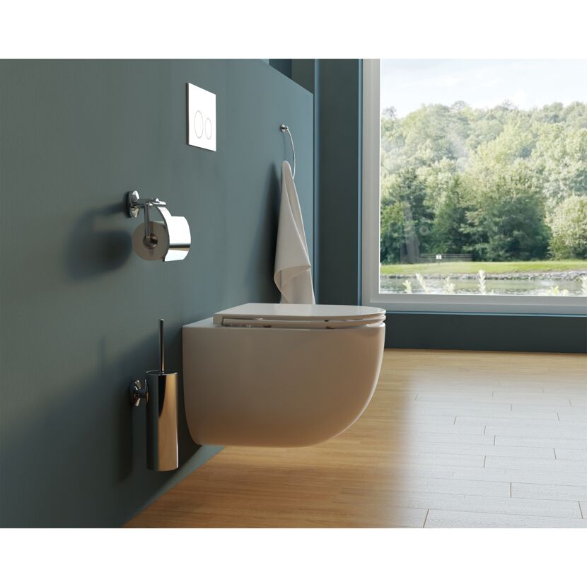 Wand-WC spülrandlos 'Auckland' inklusive WC-Sitz weiß