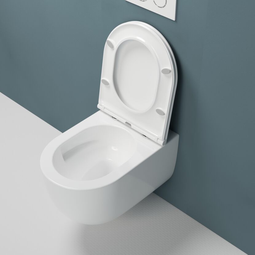 Wand-WC spülrandlos 'Auckland' inklusive WC-Sitz weiß