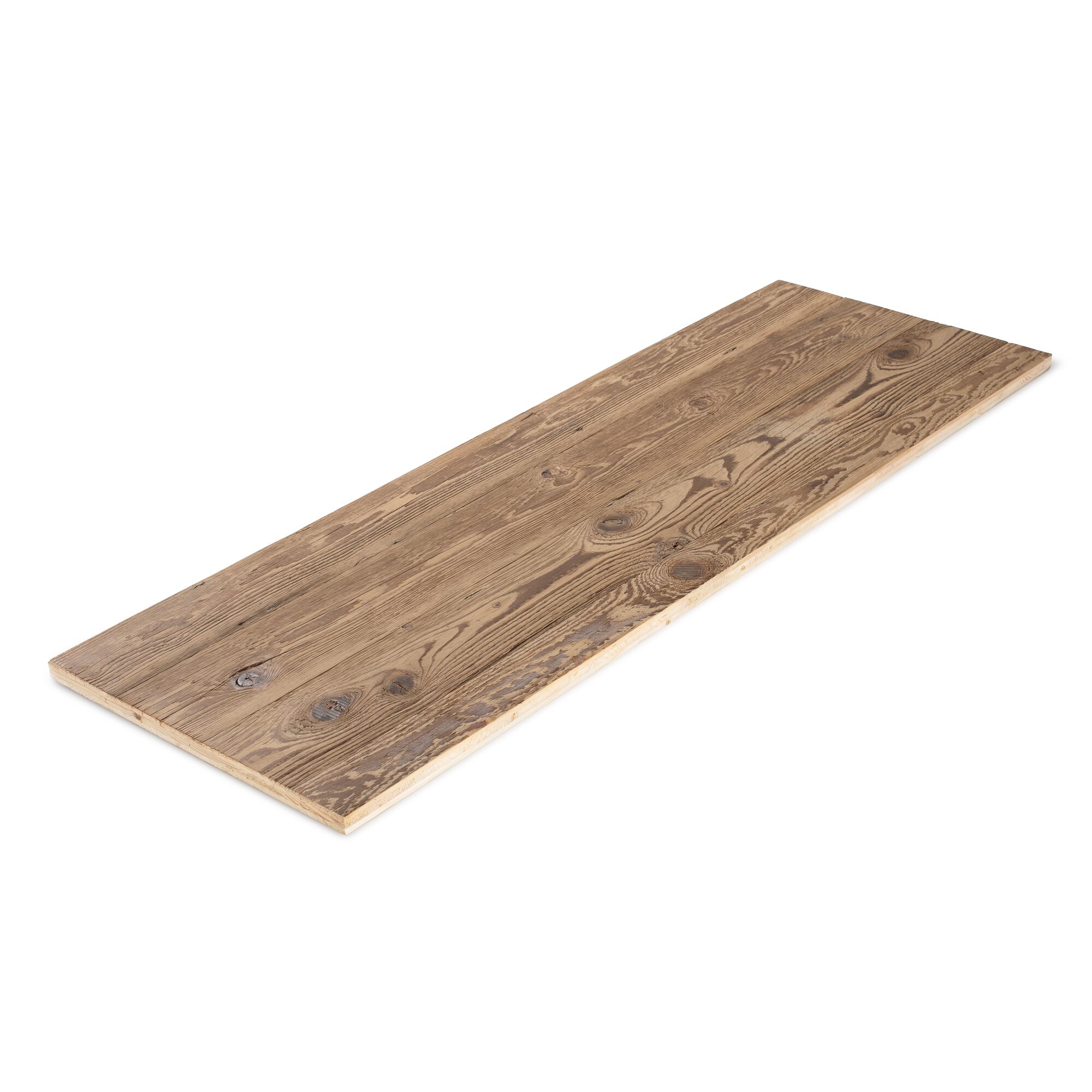 Rechteckige Dreischichtplatte aus Holz.