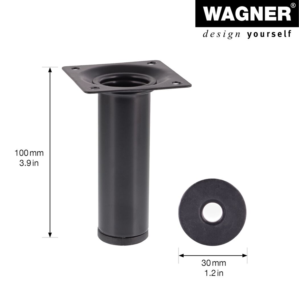 Möbelbein 'Classic ST 1010' Stahl schwarz Ø 30 x 100 mm
