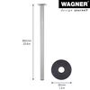 Wagner Stahlrohrfuß rund, Alufarben, 600 mm hoch