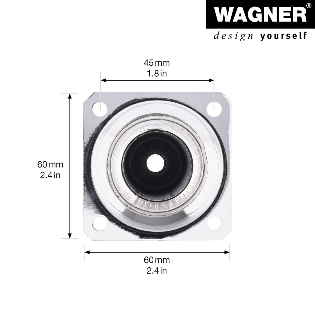 Wagner Stahlrohrfuß rund chrom 30/800 mm