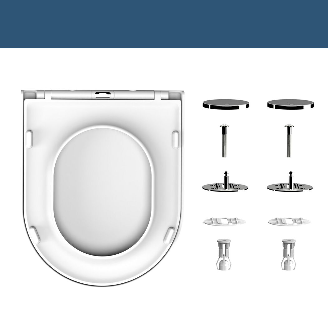 WC-Sitz 'Brisbane' mit Absenkautomatik weiß Duroplast