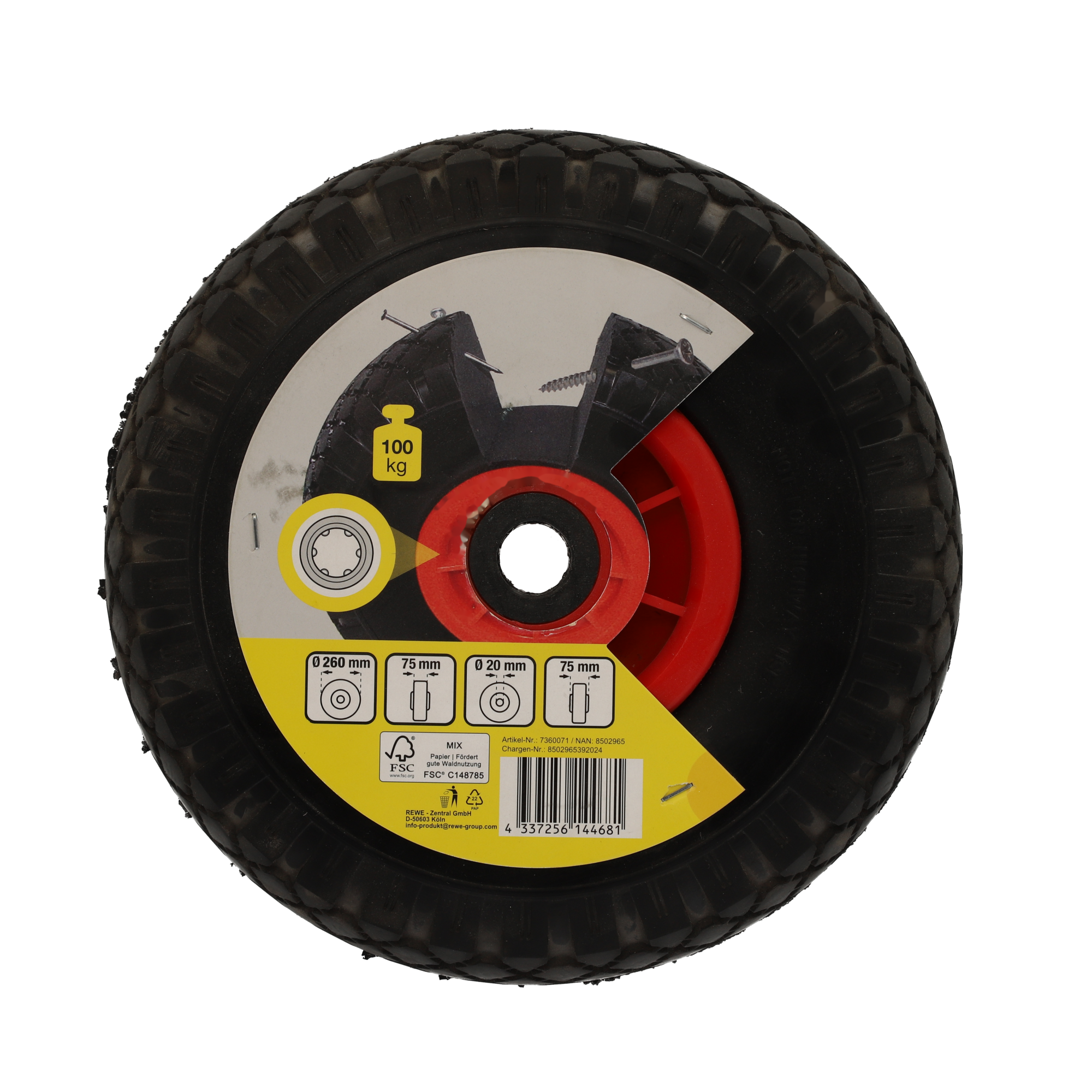 Rad mit Blockprofil 260 mm