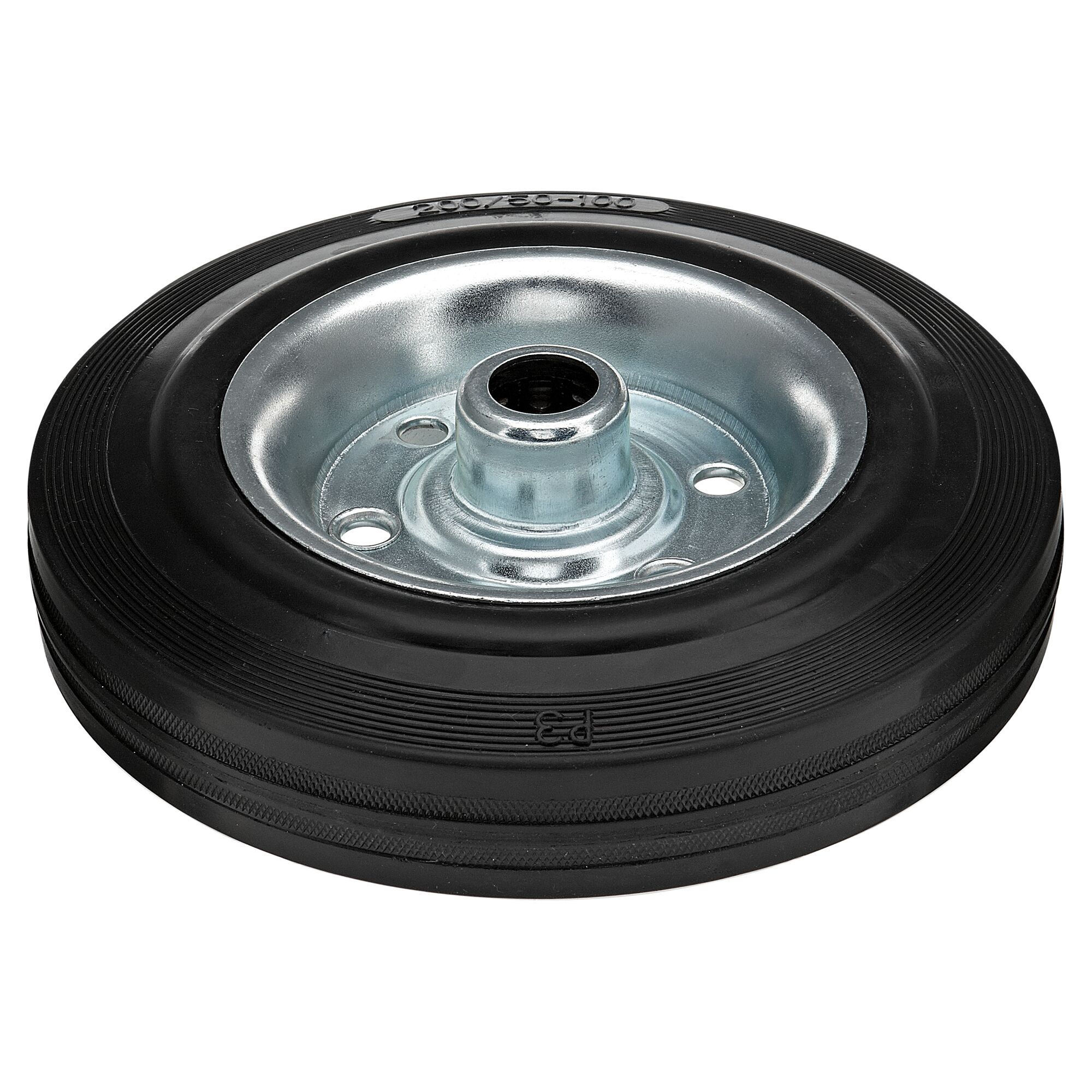 Schwarzes Ersatzrad mit Metallnabe