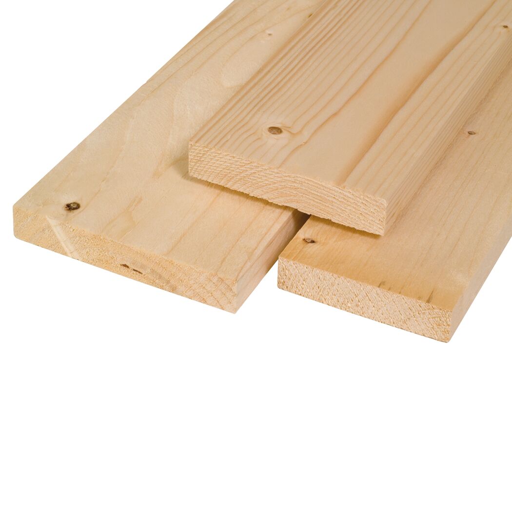 Drei Schalbretter aus Fichtenholz