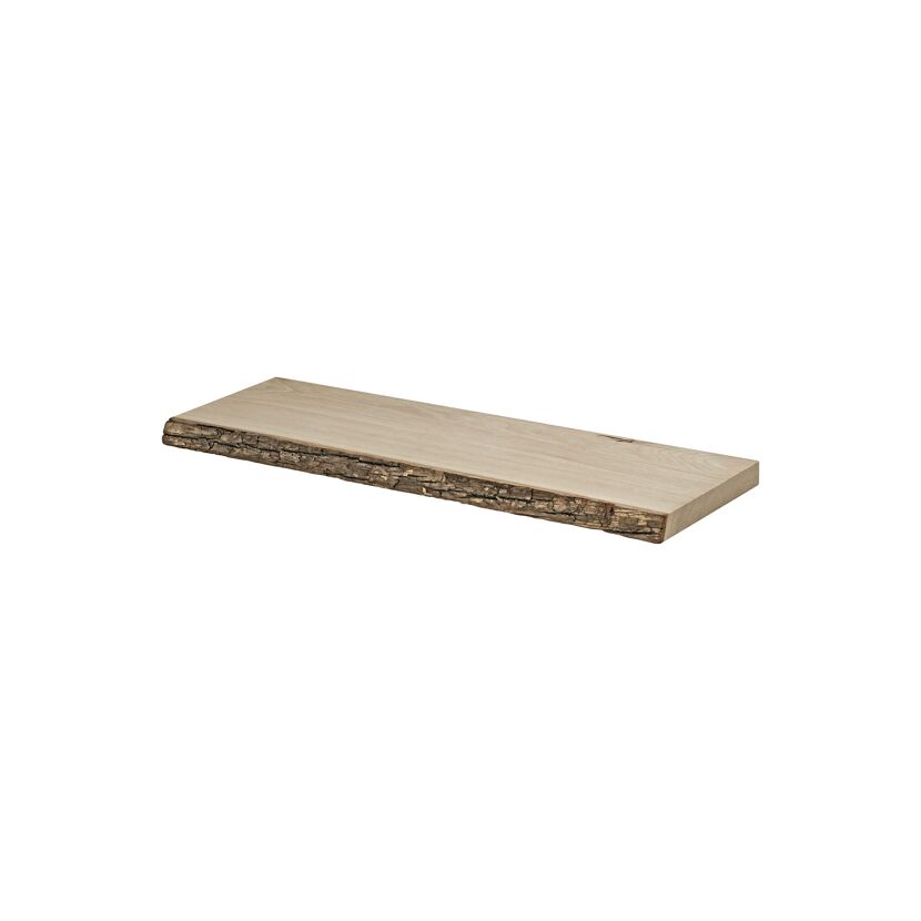 Wandregal 'Lite' Eiche massiv, mit Rinde 600 x 200 x 25 mm
